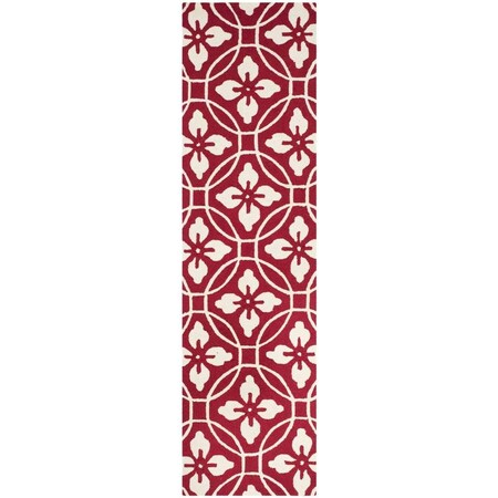 Safavieh Four Seasons Runner Hand Hooked RugRed & Ivory 2 ft.-3 in. x 8 ft. FRS236R-28